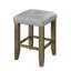 De 2 tabourets de bar gris et chêne modernes avec siège à boutons et pieds en bois pour chaises de salle à manger