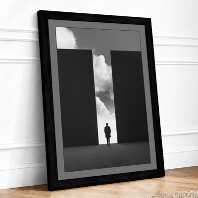 Figure in Vast Architecture Minimalist - Framed Print