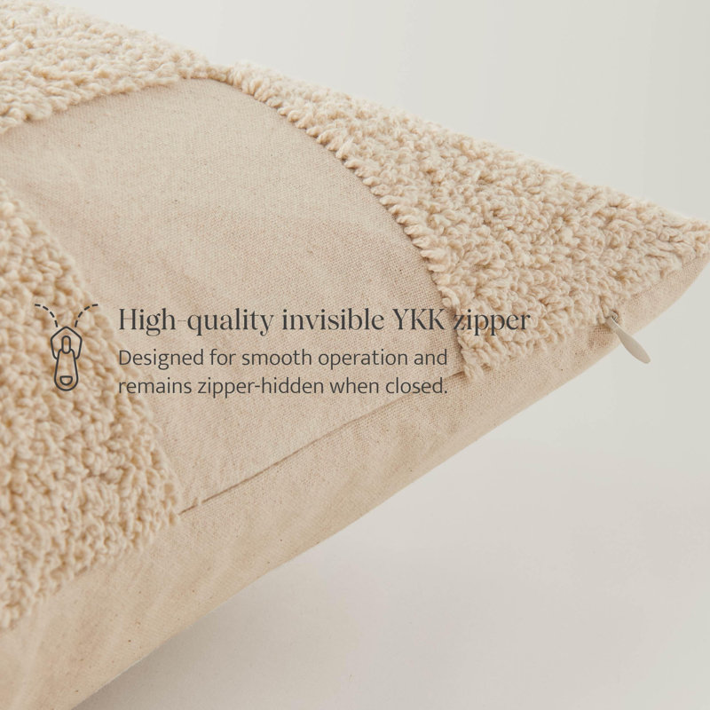 Housses de coussins décoratifs à double couture 100% coton - Housses de coussins décoratifs touffetés bohème 20 x 20, fabriquées en Inde, housse de coussin carrée, décoration intérieure moderne pour canapé, canapé, salon, ciel d'hiver