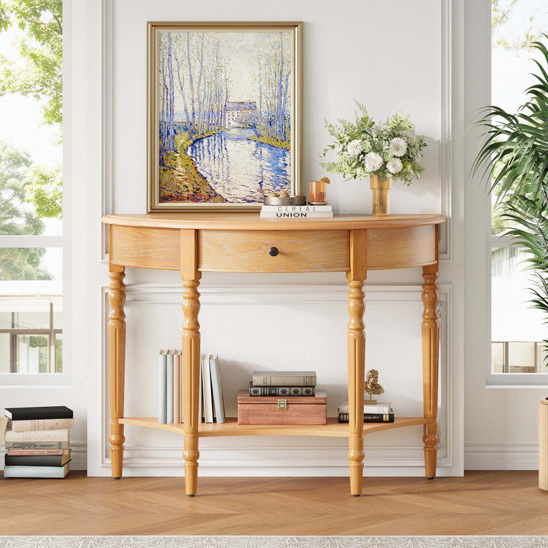 Console avec tiroir et tablette Farmhouse, Natural