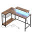 Bureau en L Aurea avec prises intégrées et lumières DEL