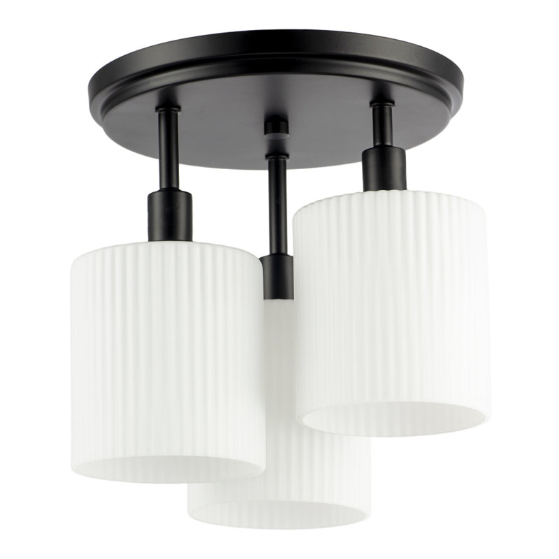Glass Semi Flush Mount, Matte Black