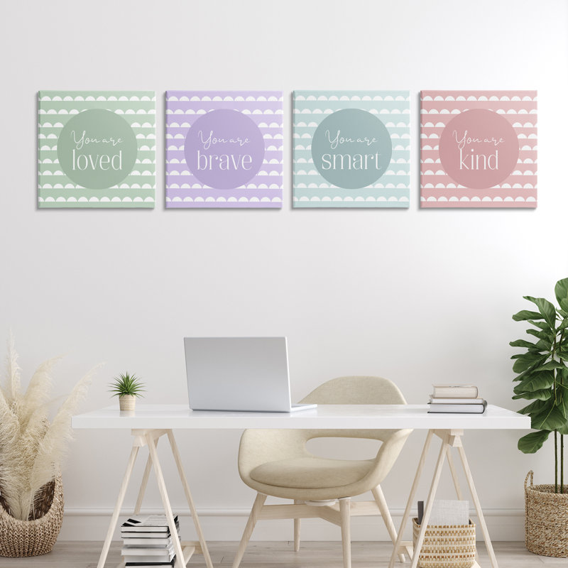 "Personal Affirmations", ensemble de 4 pièces sur toile, design par Christine Simpson Art
