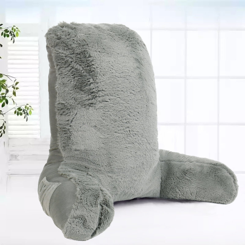 Fox Faux Fur Backrest Pillow Cover, Elephant Skin