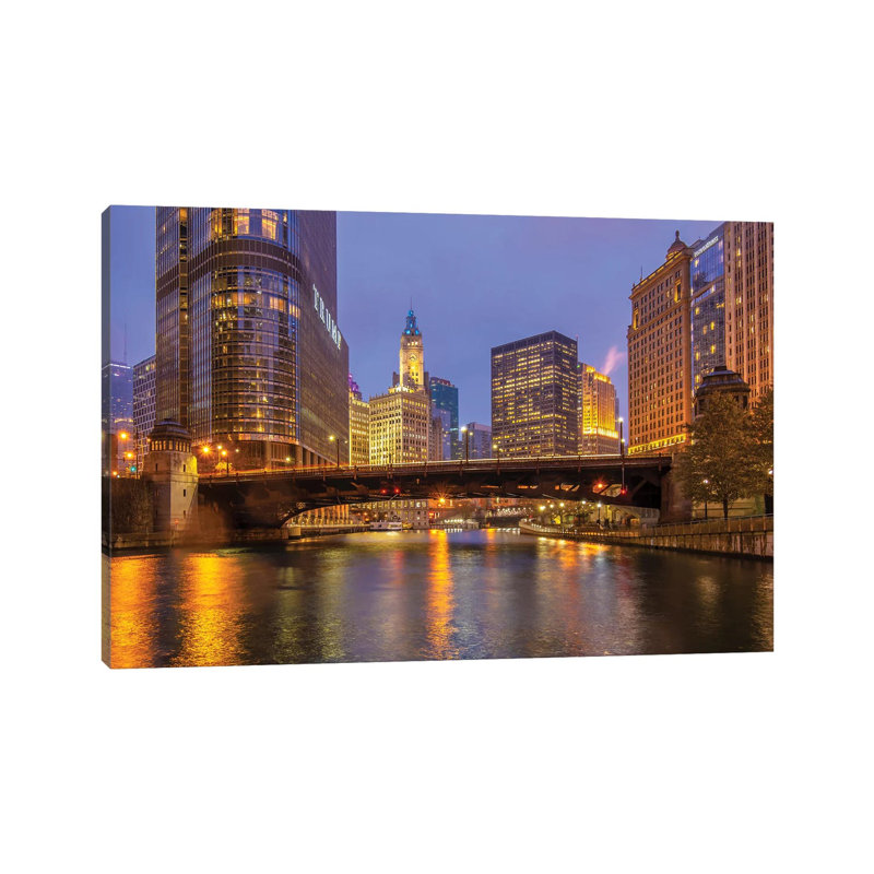 Riverside In Chicago by Nejdet Duzen - Wrapped Canvas Gallery-Wrapped Canvas Giclée, 101.6 cm H x 66.04 cm W x 3.175 cm D