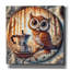 Art mural sur toile Genevive «Owl And Coffee» par Rey Klimt-1967127246