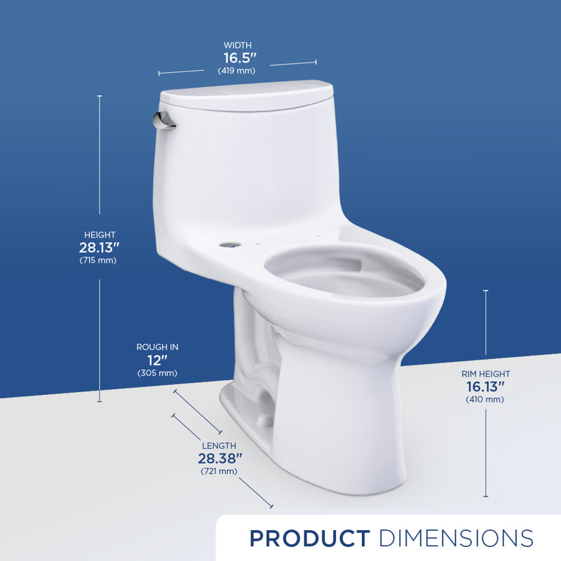 TOTO Ultramax One-Piece Elongated 1.28 GPF WASHLET+ and Auto Flush Ready Universal Height Toilet with CEFIONTECT, Cotton White - CST608CEFGAT40#01