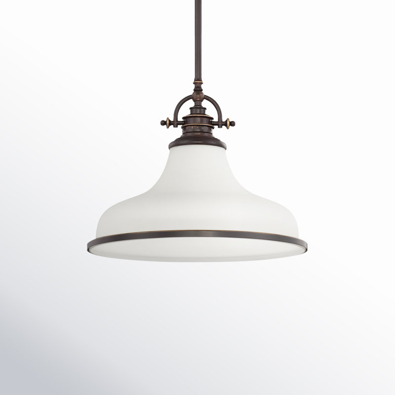 Maybery 1 - Light Dome Pendant, Palladian Bronze, 11.5" H x 13.5" W x 13.5" D, Opal Etched Glass