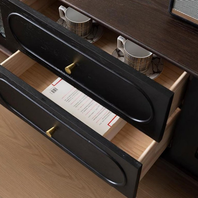 Meuble télé en bois massif de style rétro