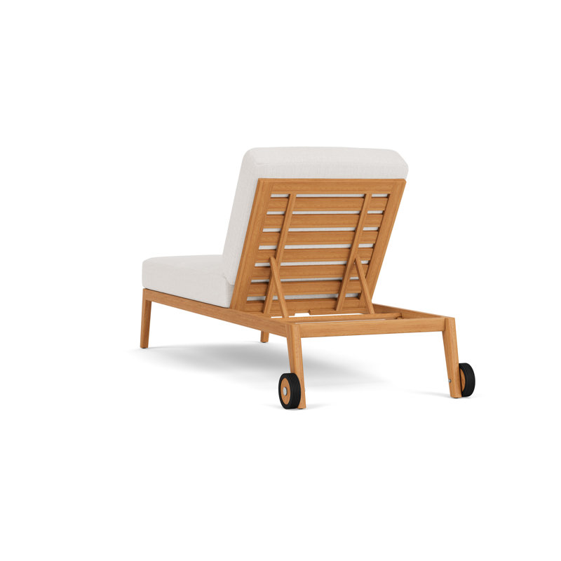 Alpine Outdoor Teak Chaise Lounge, Reflections Snow