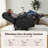 Electric Reclining Loveseat Sofa with Heat and Massage, Cup Holders & USB Charge Port, Faux Leather-1356388524