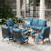 Tapasi 9 - Person Patio Conversation Set with Rocking Lounge Chairs & Optional Firepit Table
