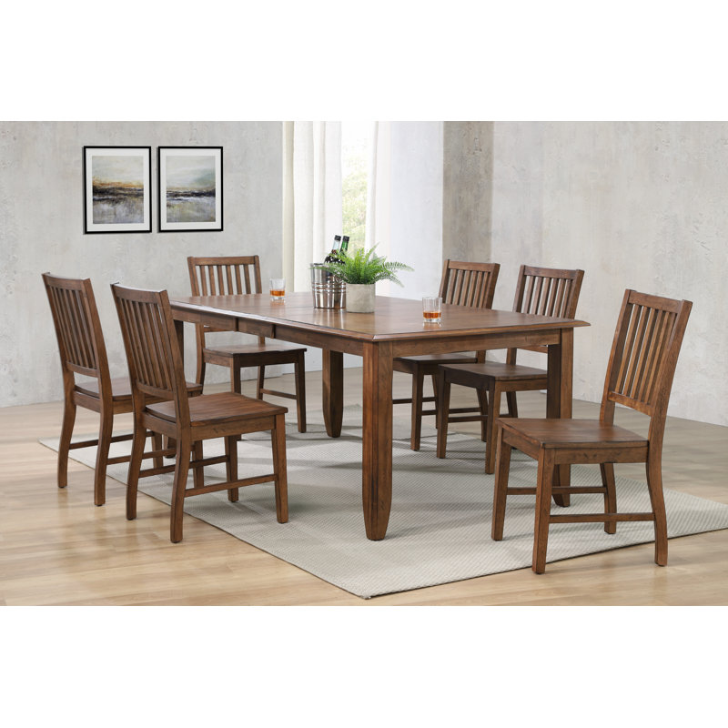 Huerfano Valley Extendable Solid Wood Top Four Leg Dining Set, Amish Brown, Amish Brown