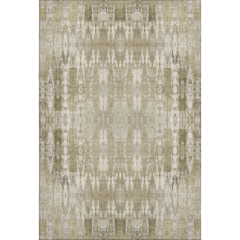 Premium Machine Washable Cerrito AMF580 Beige Rug, Rectangle 9' x 12'