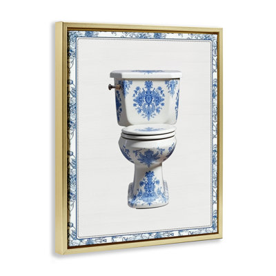 Cadre flottant de toilette Vintage Chinoiserie, design par lettré et doublé