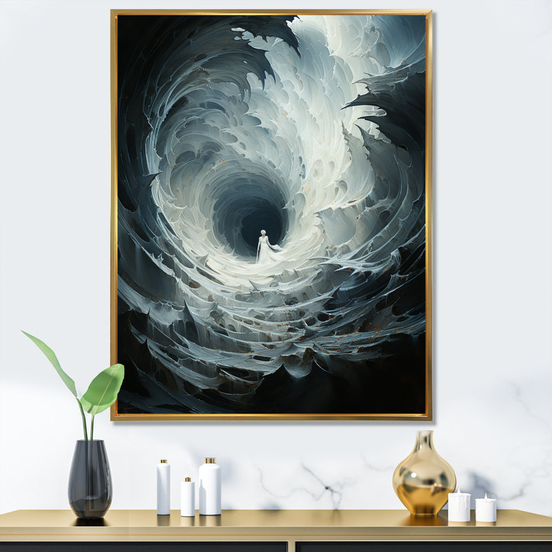 Ephemeral Echo Spiral - Abstract Spirals, reproduction d'art sur toile_106086, H 44 po x l 34 po x P 1,5 po