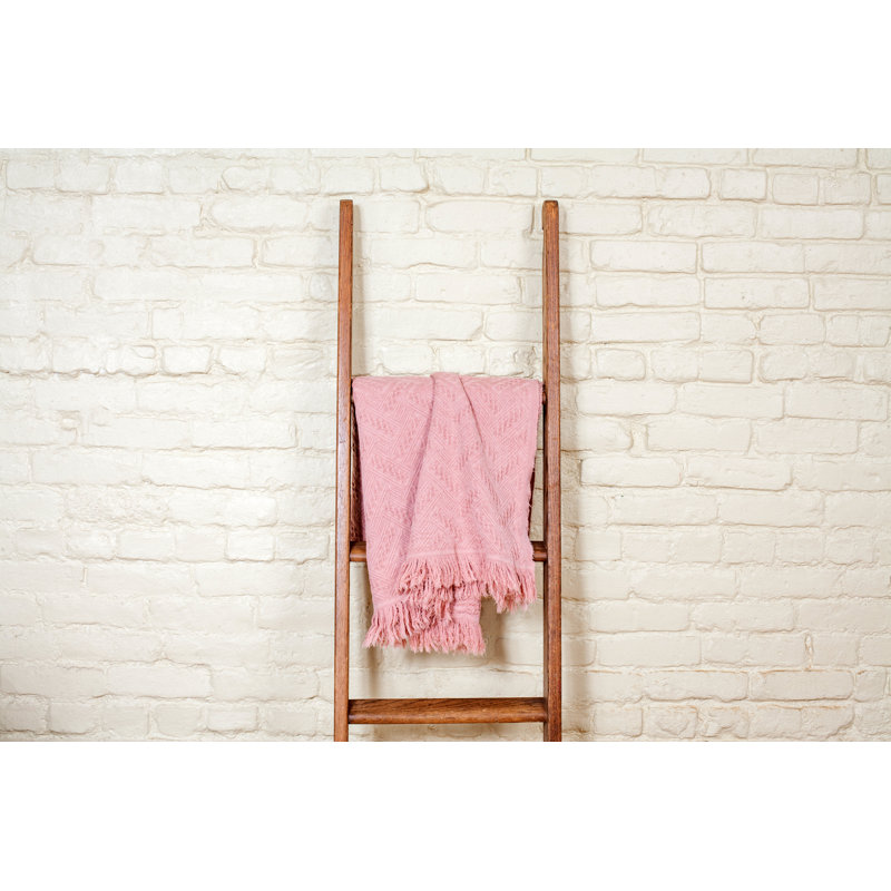 Knitted Throw Blanket, Mellow Rose