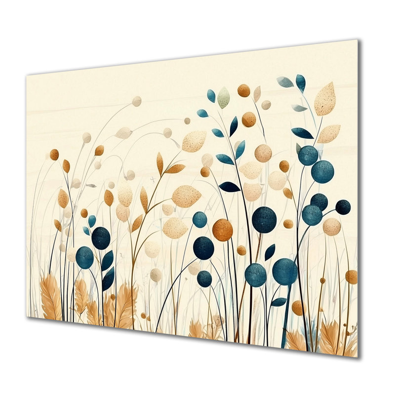 Whispers of Spring In Minimalist Prairies II - Botanicals, reproduction d'art moderne sur métal, H 16 po x l 32 po