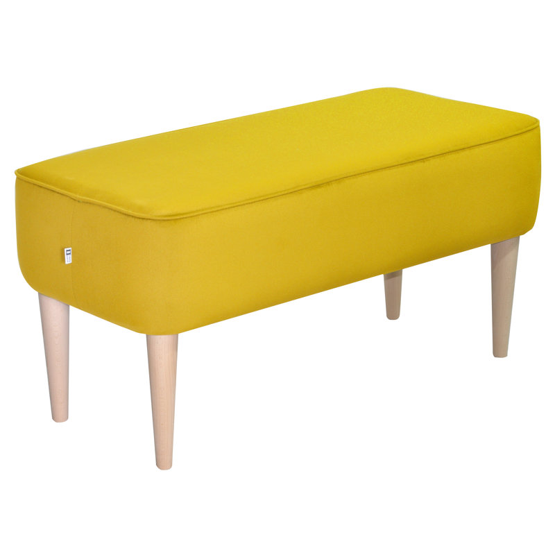 Milo Upholstered Bench, Yellow, Natural