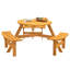 Table de pique-nique circulaire 6 personnes avec 3 bancs intégrés-879909346