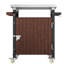Chariot extérieur pour barbecue avec plateau imperméable - Roues de service mobiles et crochets de rangement pour table en acier inoxydable