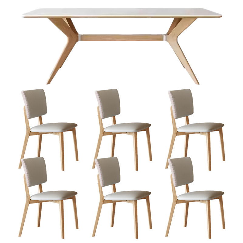 Ensemble de table de salle à manger rectangulaire, H 29,52 po x L 62,99 po x l 31,49 po