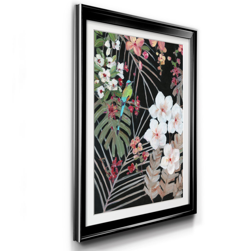 Tropical Midnight I - reproduction d'art sur papier encadré, H 22,5 po x l 30,5 po x P 1,5 po, Cadre noir