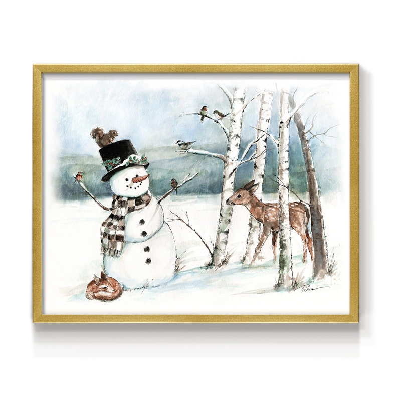 Snow Friends - Reproduction encadrée - Restickable, H 11 po x l 14 po