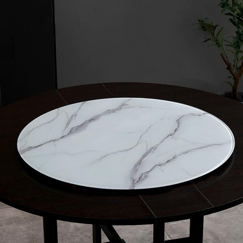 31.5" White Marble Removable Lazy Susan