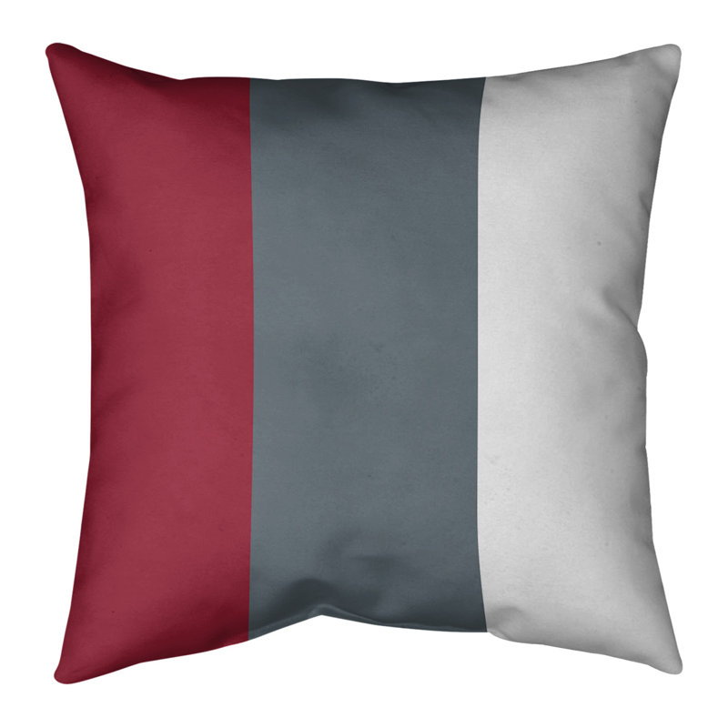 Washington Pullman Indoor/Outdoor Throw Pillow, 16" H x 16" W, Red/Gray