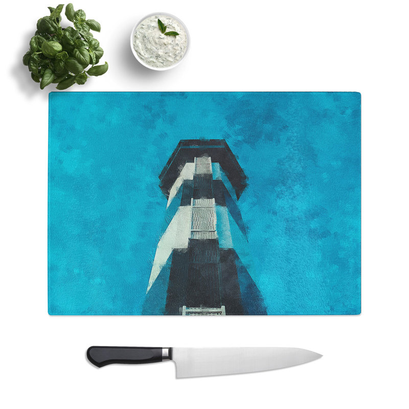 View of Lighthouse Vol.5 Painting Chopping Board, 0.4cm H x 28.5cm W x 39cm L