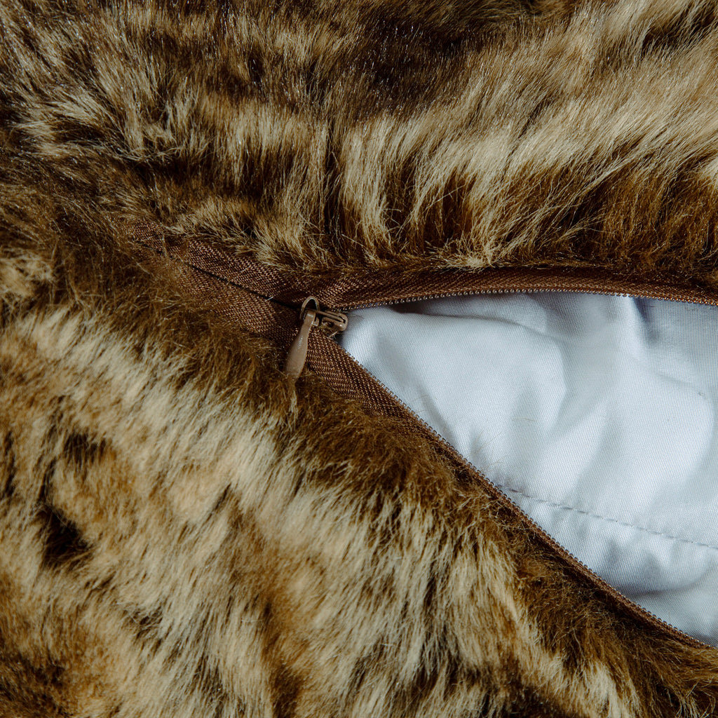 Faux Wolf Fur Pillow Cover