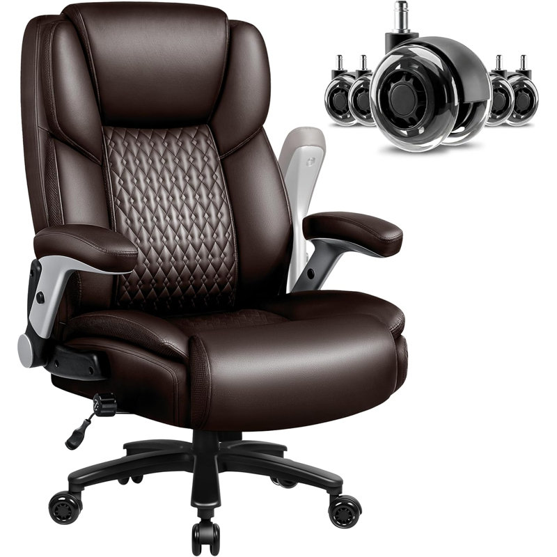 Grande chaise de bureau ergonomique 500 lb, Brun