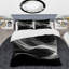 Ensemble de housse de couette noir et blanc Contemplative Abstraction I - Modern Waves-1741251701
