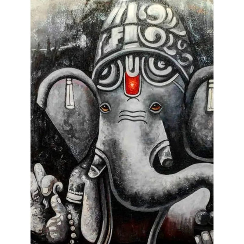 Lord Shree Ganesha | Acrylique sur toile | Par Gulpasha