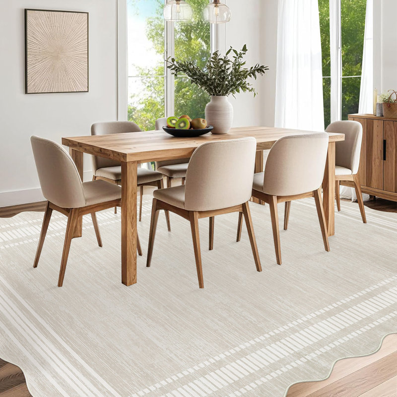 Machine Washable Rug with Rubber Backing Border Design Non-Slip Carpet for Living Room, Bedroom, Dining Room, Office, Playroom