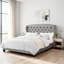 Fabric Upholstered Bed,Tufted Headboard Adjustable Height Bed Frame-451481147-451481140