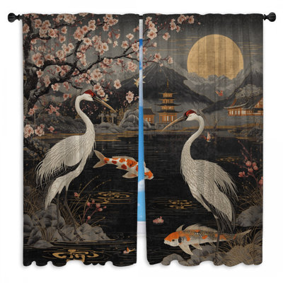 Rideaux de fenêtre Cherry Blossom Cranes
