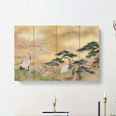 Cranes Beside a Lake by Hashimoto Gaho - Wrapped Canvas
