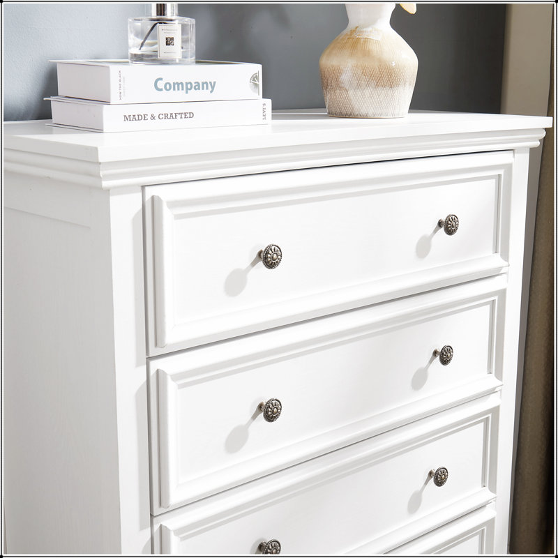Commode 5 tiroirs Modern, commode 5 tiroirs, Blanc
