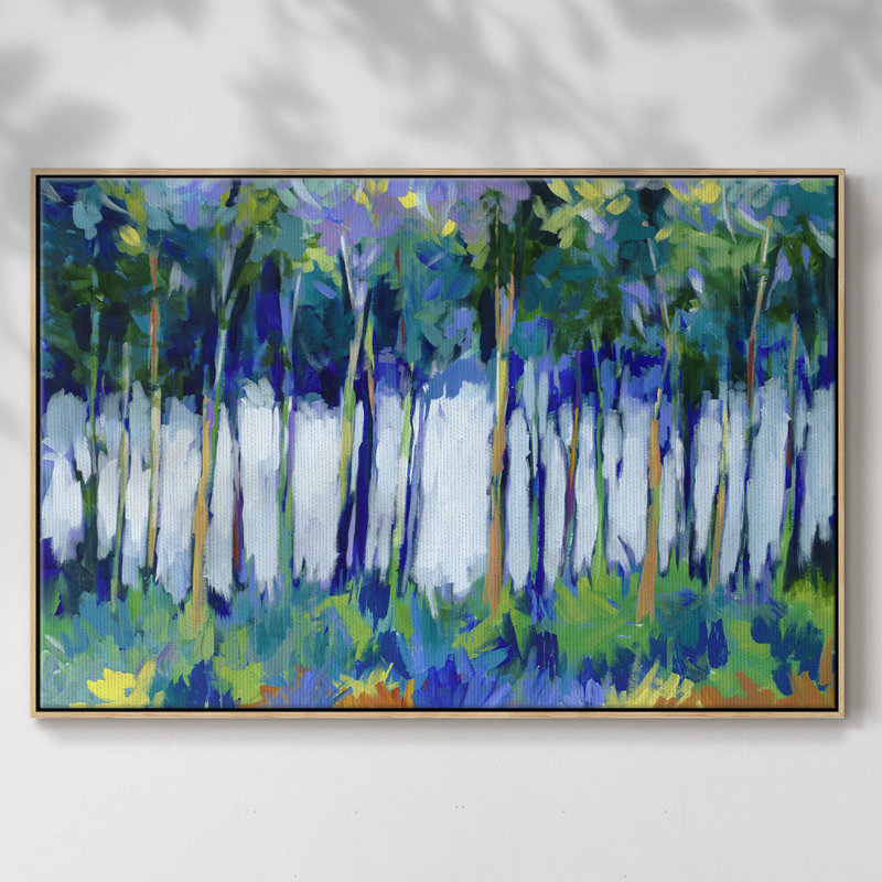 Lumière à travers les arbres, reproduction d'art sur toile, H 27 po x l 41 po x P 2 po, Naturel