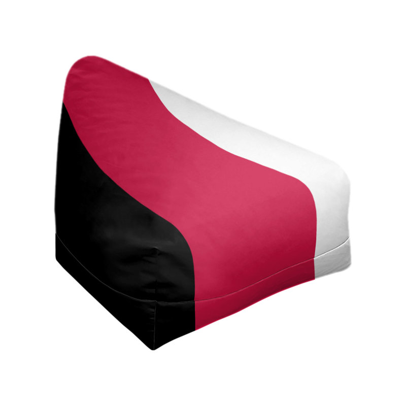 Bean Bag Cover, 2" x 27" x 30", Black/Red/White