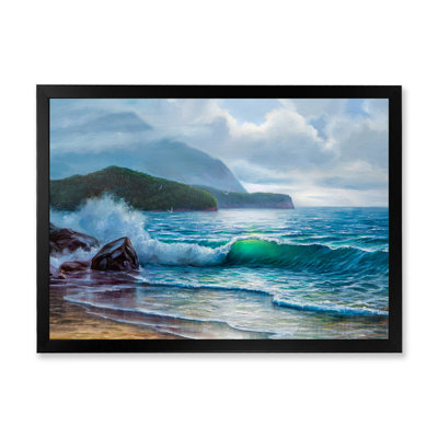 «Morning Sunlight On The Sea Waves», art mural nautique et côtier sur toile