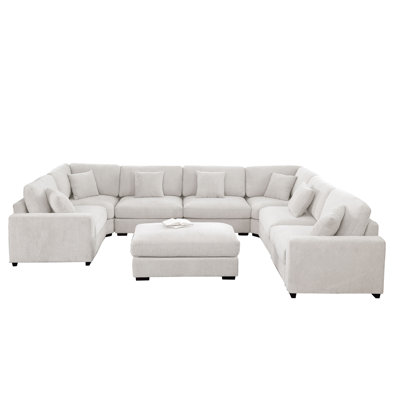 Chenille Modular 11-piece Large Corner Sectional