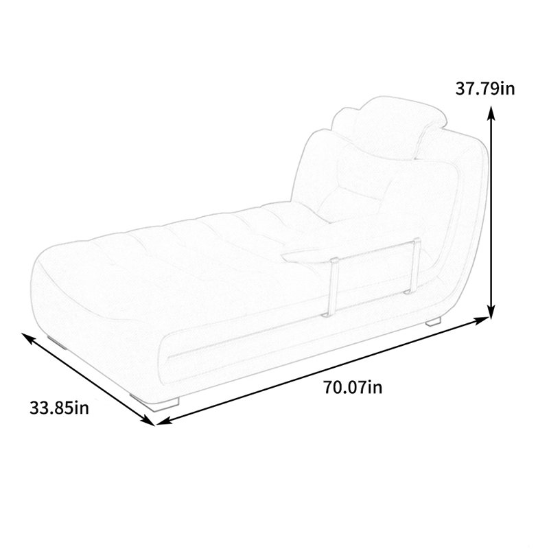 Fauteuil inclinable en coton et en lin à haute élasticité, Orienté à gauche (vu de face), Gris foncé