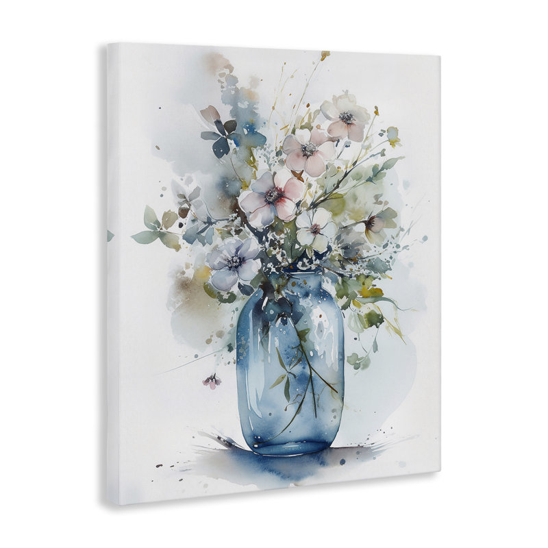 Art mural sur toile Cherry Blossoms Country Jar par Incado bp-718_CN, H 20 po x l 16 po