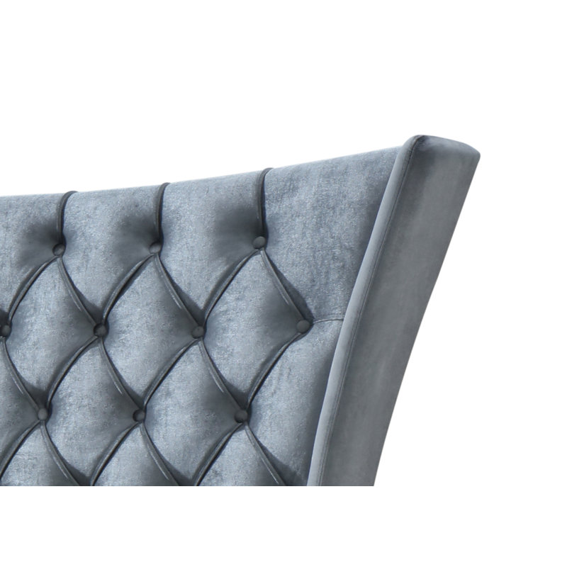 Savion Upholstered Linen Bed, Kingsize (5'), Silver