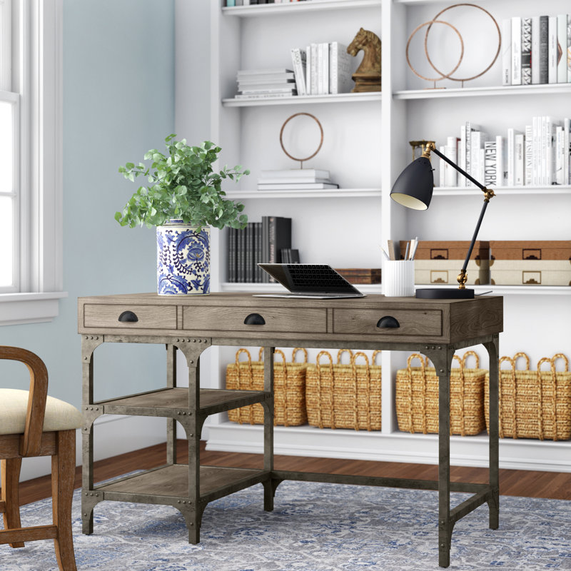 Njall Metal Base Writing Desk, 29''H X 47''W X 24''D