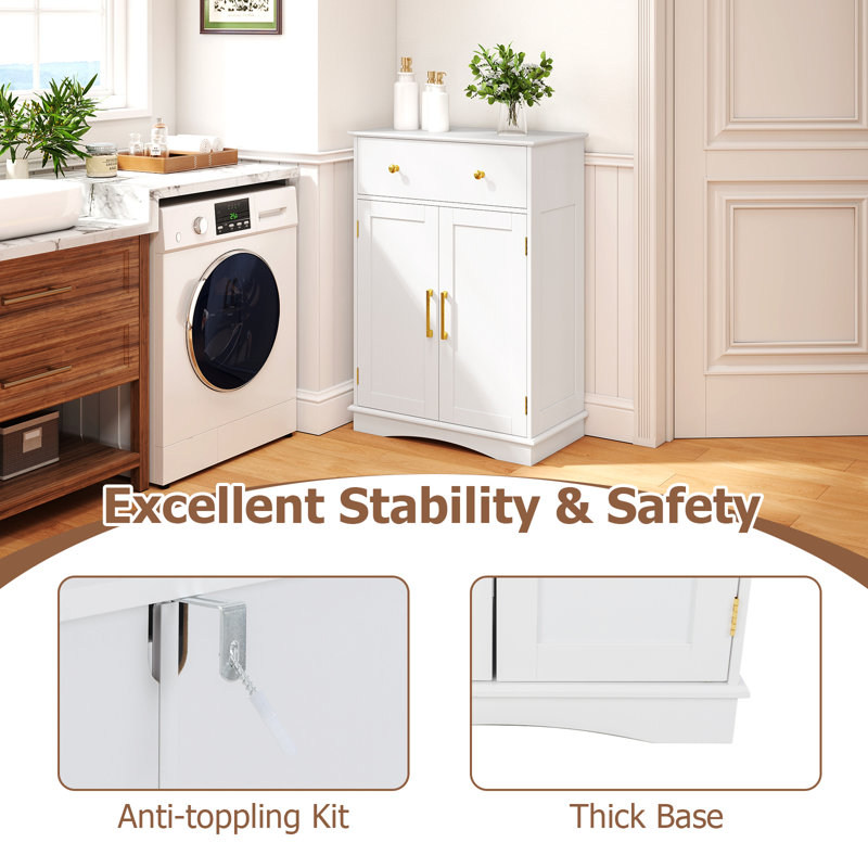 Freestanding Bathroom Cabinet, White