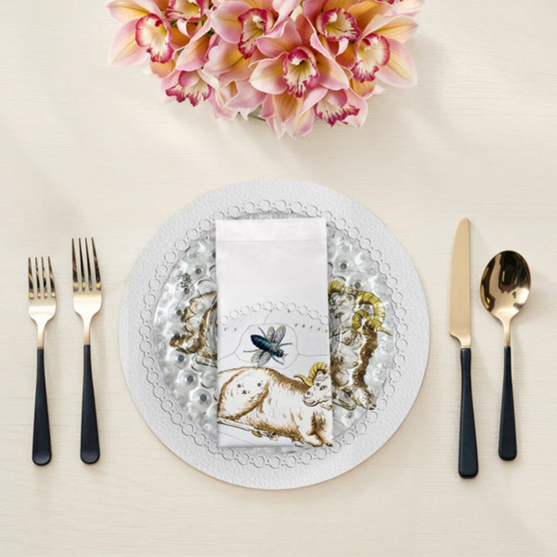 Ensemble de table blanc du zodiaque Bélier, White